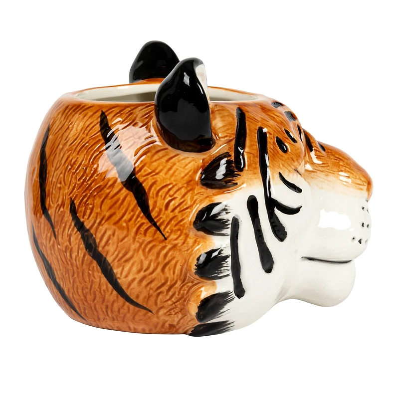 Hello Honey® 6" Round Ceramic Tiger Head Planter