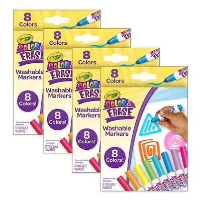 Crayola® Color & Erase Markers, 4 Packs of 8