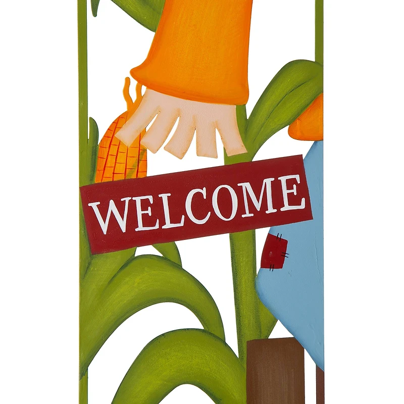 Glitzhome® 41.5" Fall Scarecrow & Corn Combo Metal Yard Stake