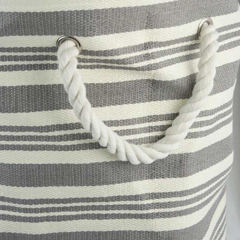 DII® Urban Stripe Gray Round Storage Bin