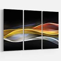 Designart - 3D Gold Silver Wave Design