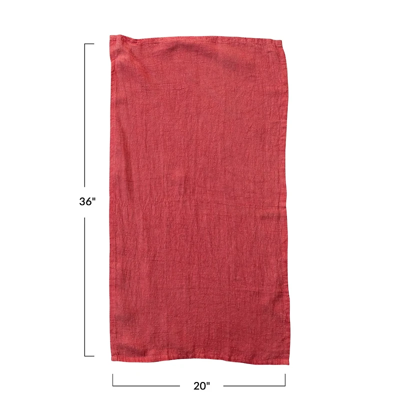 Hello Honey® 36" Oversized Red Stonewashed Linen Tea Towel