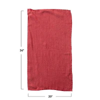 Hello Honey® 36" Oversized Red Stonewashed Linen Tea Towel