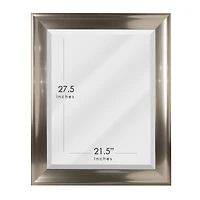 Head West Brushed Nickel Framed Beveled Accent Vanity Mirror