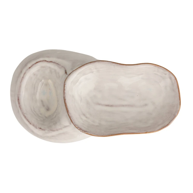 Hello Honey® 8" White Dual Harmony Stoneware Pedestal Dish