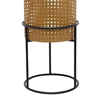 Set of 3 Gold Iron Contemporary Planter, 23" x 13" x 13"