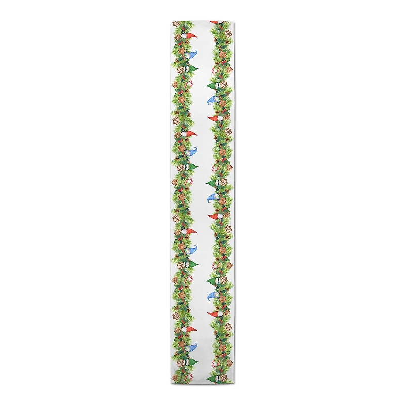 Gnome and Cookie Garland Poly Twill Table Runner