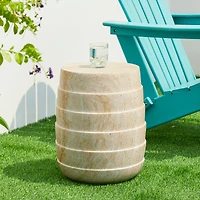 Glitzhome® 18.5" Multi-Functional Faux Travertine Garden Stool