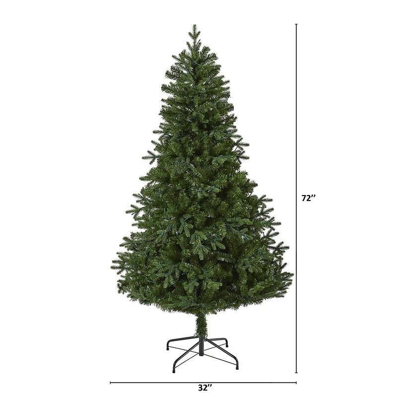 6ft. Pre-Lit Vermont Fir Artificial Christmas Tree with Clear LED Lights