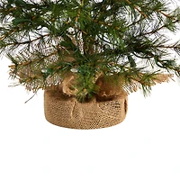 3ft. Pre-Lit Artificial Christmas Tree in Burlap Base, Clear LED Lights
