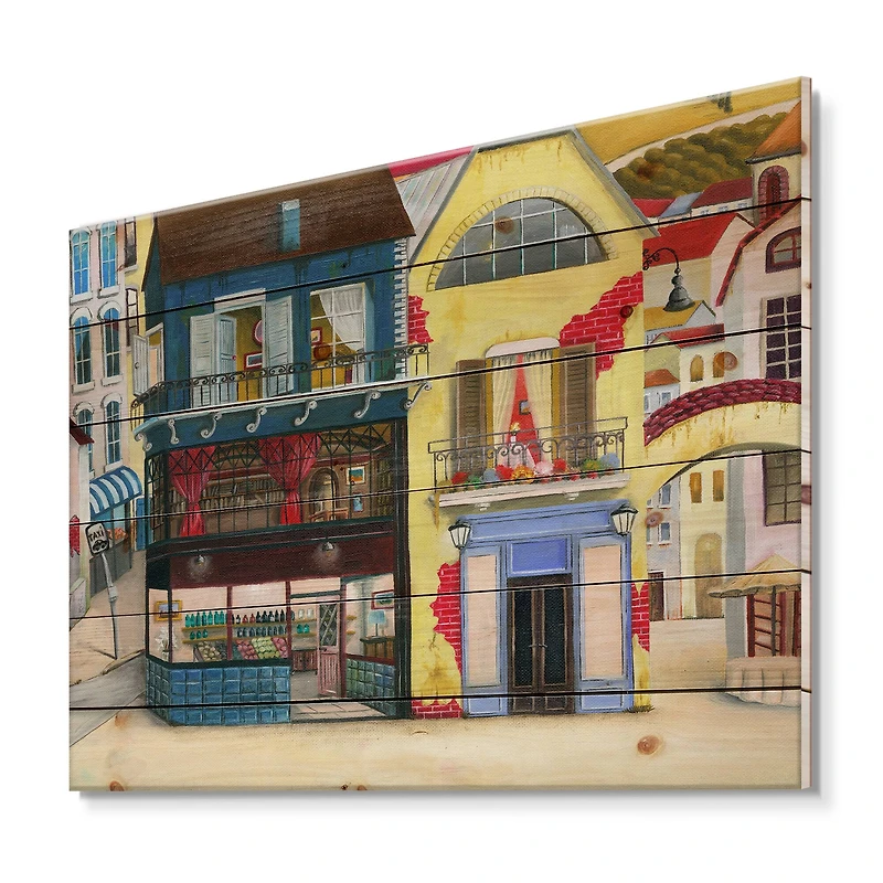 Designart - The Facade of The Buildings In A Cozy Streets