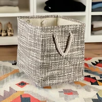 DII® Medium Gray Tweed Rectangular Paper Bin