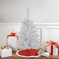 3ft. Pre-Lit White Pine Artificial Christmas Tree, Clear LED Lights