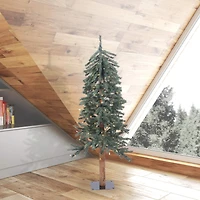 4ft. Pre-Lit Natural Bark Alpine Artificial Christmas Tree, Clear Dura-Lit® Lights