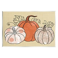 Stupell Industries Autumnal Pumpkins Sunflower Pattern Wall Plaque Art