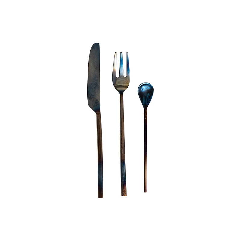 Hello Honey® Burnt Gray Hammered Stainless Steel Appetizer Set