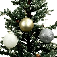 14 Pack 4" Gold & Silver Glitter & Starburst Shatterproof Ball Ornaments by Ashland®