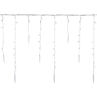 LED Ice Pillars Christmas Icicle Light Set - Pure White - 29' Clear Wire - 360ct
