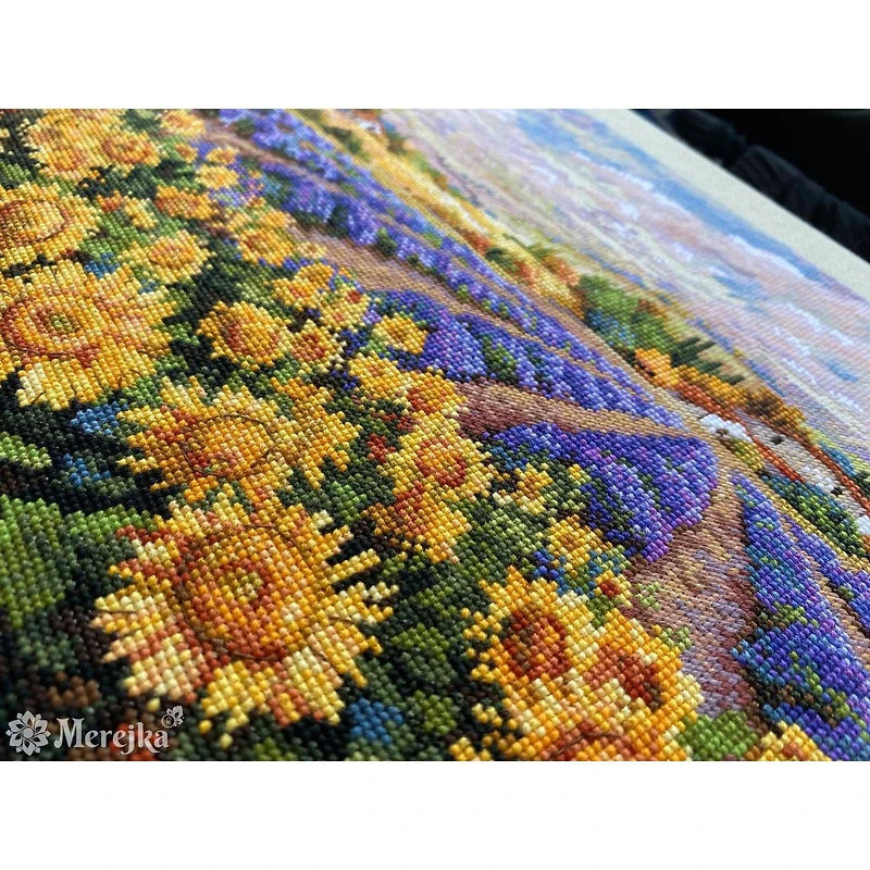 Merejka Fields of Lavender & Sunflowers Counted Cross Stitch Kit