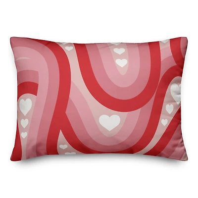 20" Swirly Heart Pattern Accent Pillow