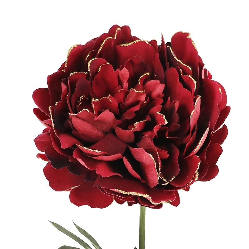 29" Burgundy Peony with Gold Glitter Stem by Ashland®