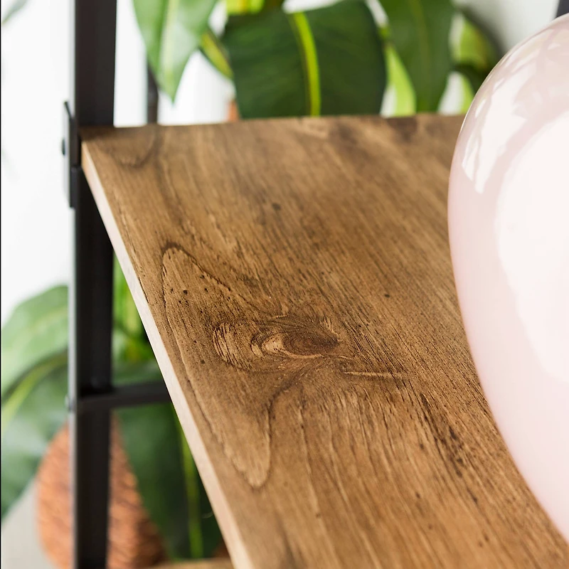 Walker Edison 64" Barnwood Angle Iron Industrial Bookcase