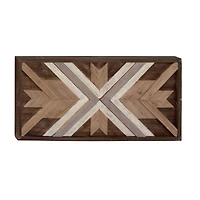 48" Brown Farmhouse Abstract Wood Wall Decor