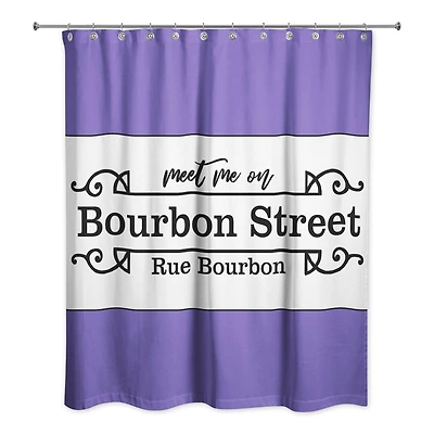 Bourbon Street Sign Mardi Gras Shower Curtain