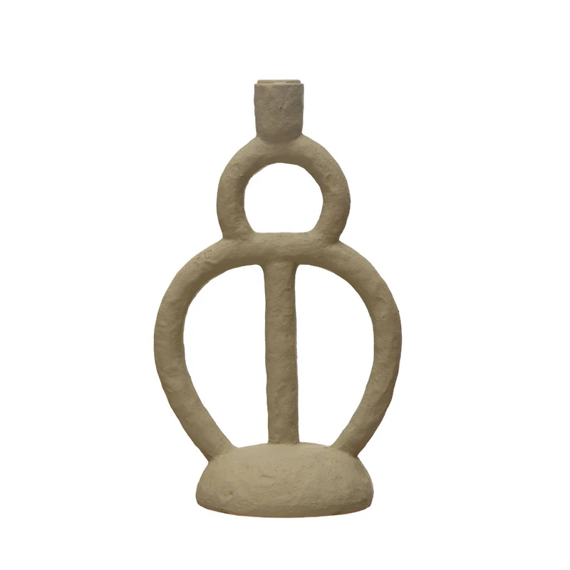 Hello Honey® 12" Ivory Modern Sculptural Taper Candle Holder