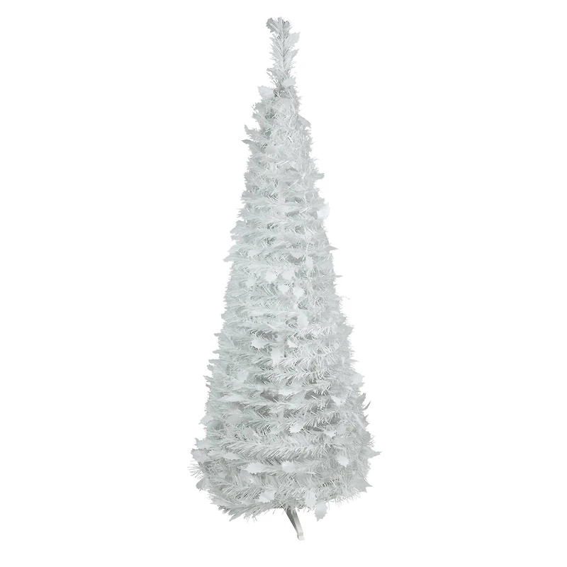 6ft. Unit White Tinsel Pop-Up Artificial Christmas Tree