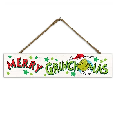 The Grinch Merry Grinchmas 17 x 3.5 Dr. Seuss Outdoor/Indoor Hanging Sign