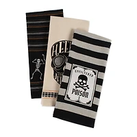 DII® Assorted Skeleton Embellished Dishtowel Set