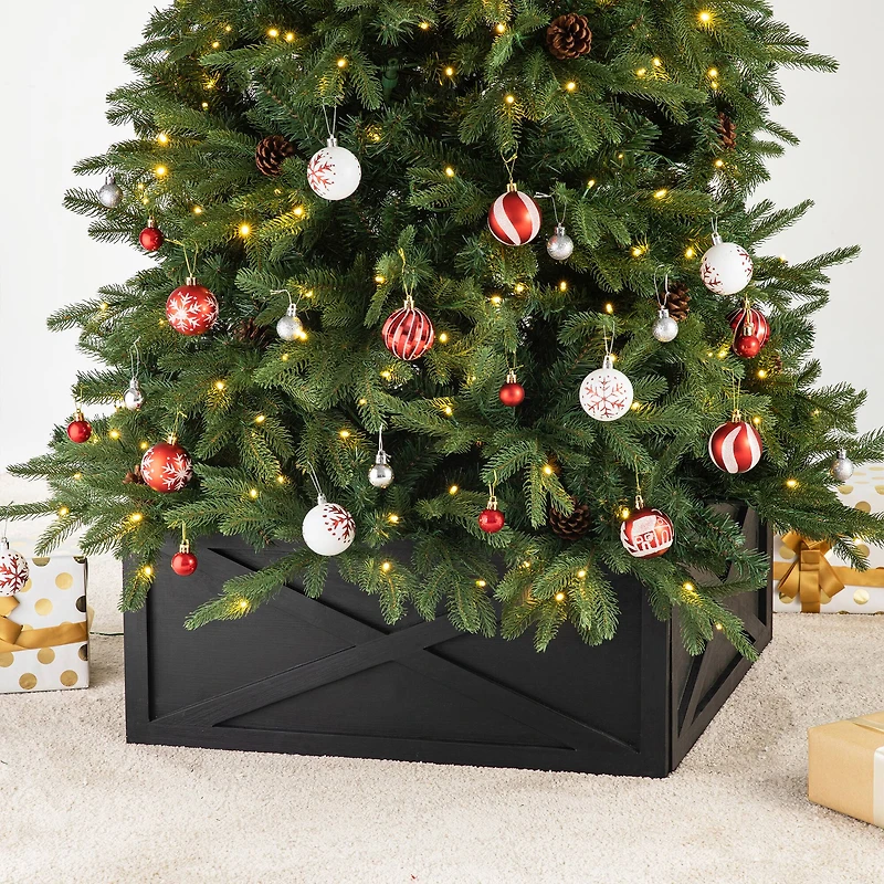 Glitzhome® Black Wood Tree Collar