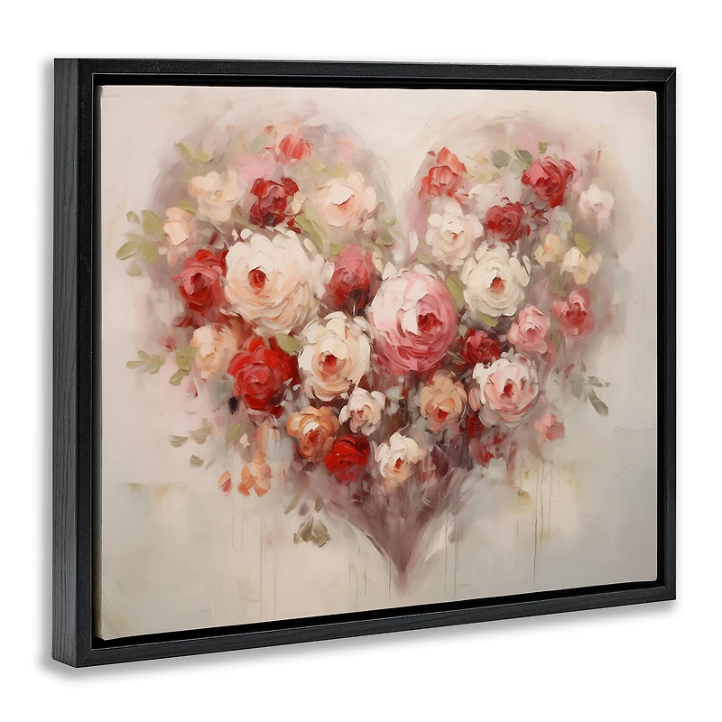 Stupell Industries Valentine Roses Heart Floating Frame Wall Art