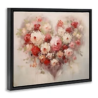 Stupell Industries Valentine Roses Heart Floating Frame Wall Art