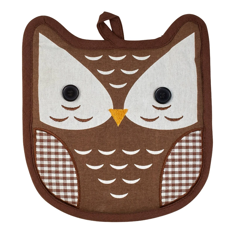 Thanksgiving Holiday Autumn Owl Potholder Gift Set
