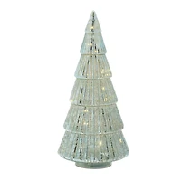 Green Mercury Glass LED Tree Set
