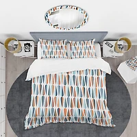 Designart Retro Abstract Drops V Mid-Century Duvet Cover Set
