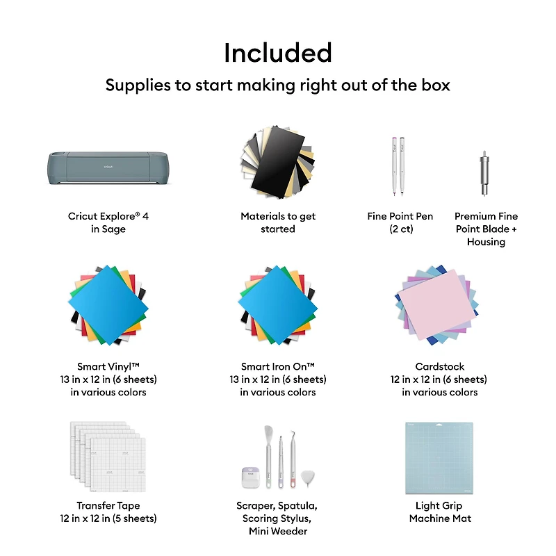 Cricut Explore® 4 in Sage & Essentials Bundle