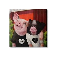 Stupell Industries Best Friends Forever Farm Pigs Happy Fun Animals Canvas Wall Art