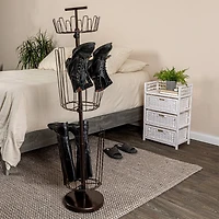 Household Essentials 4.5ft. Matte Bronze 3-Tier Boot Storage Tree