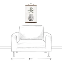 Neutral Textured Greenery Teak Hanging Canvas