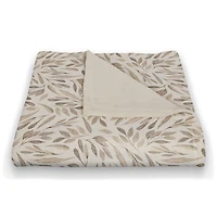 Greige Fall Leaves Fleece Blanket