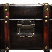 Black Faux Leather Studded Coffee Table Set