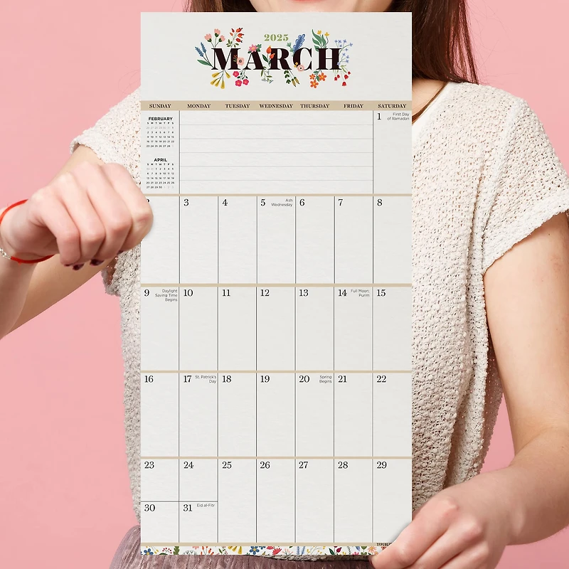 TF Publishing 2025 Big Grid-Floral Mini Calendar