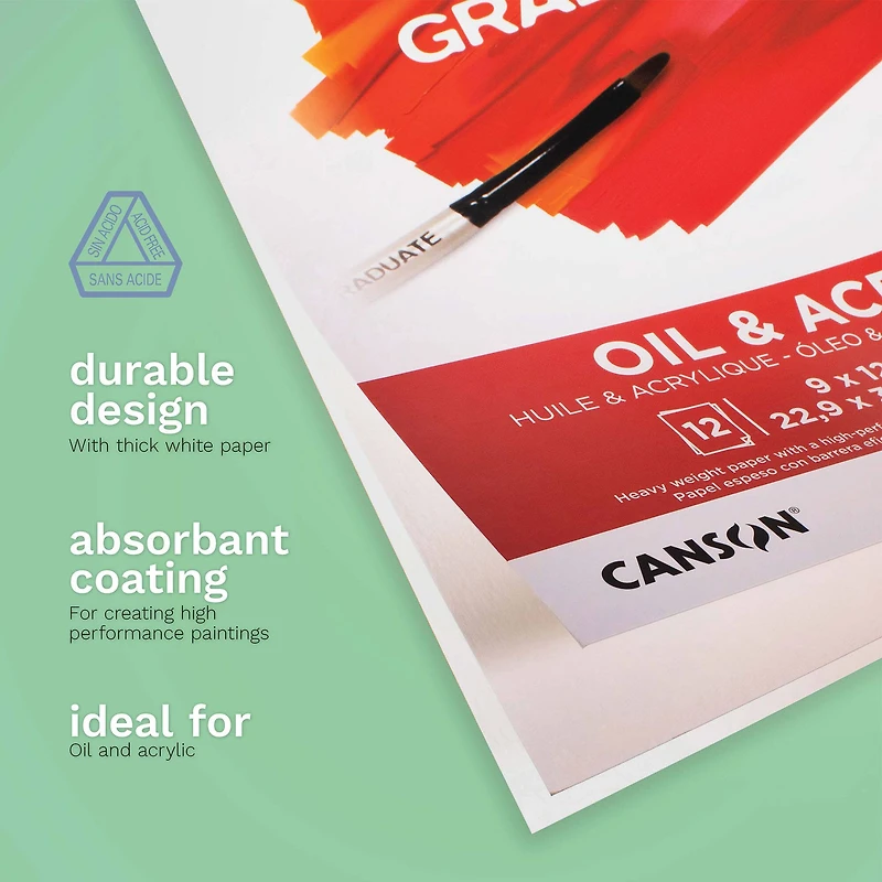 Canson® Graduate Foldover Oil & Acrylic Pad, 9" x 12"