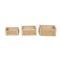 Brown Rattan Woven Storage Basket Set, 3ct.