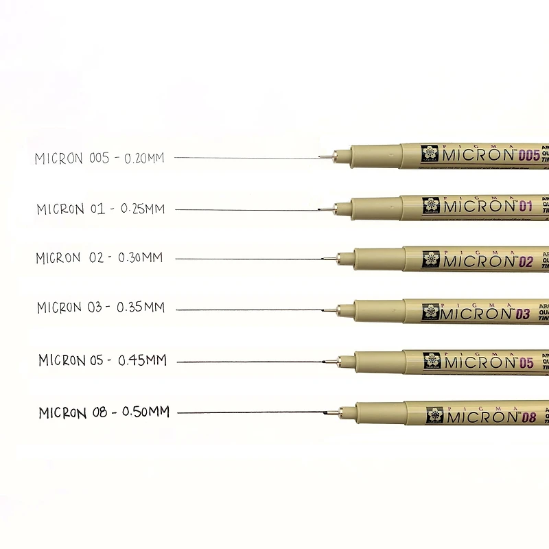 Pigma® Micron® Fine Line Black 6 Piece Pen Set