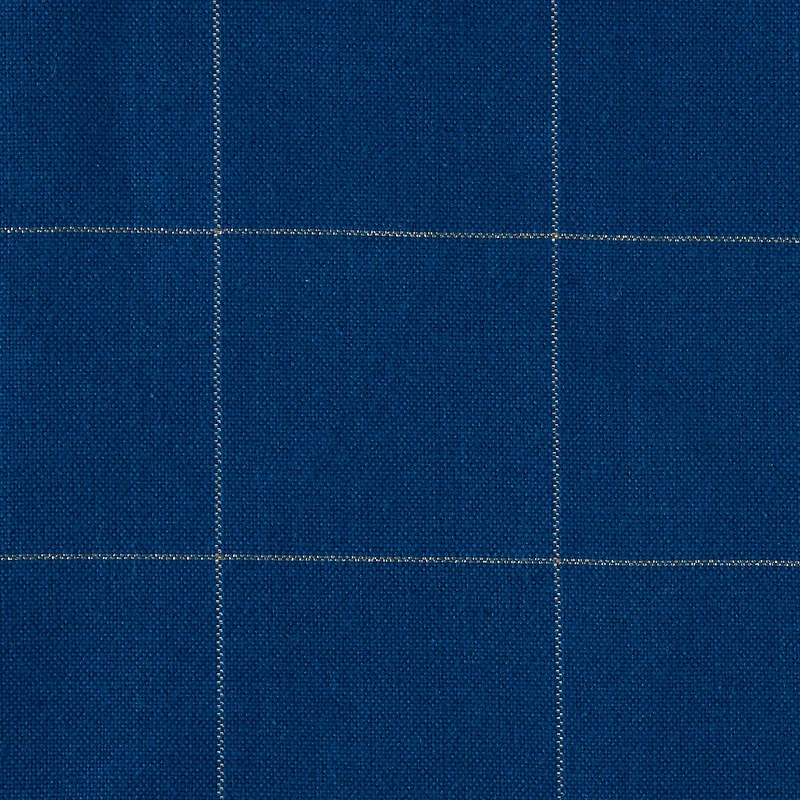 Blue Metallic Windowpane Tablecloth 70" Round