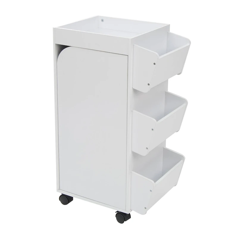 Studio Designs White & Black Swivel Mobile Organizer Cart